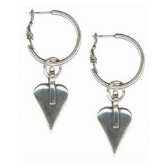 Danon Silver Hoop Heart Earrings